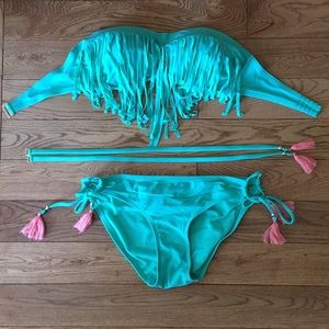 Teal bikini village set